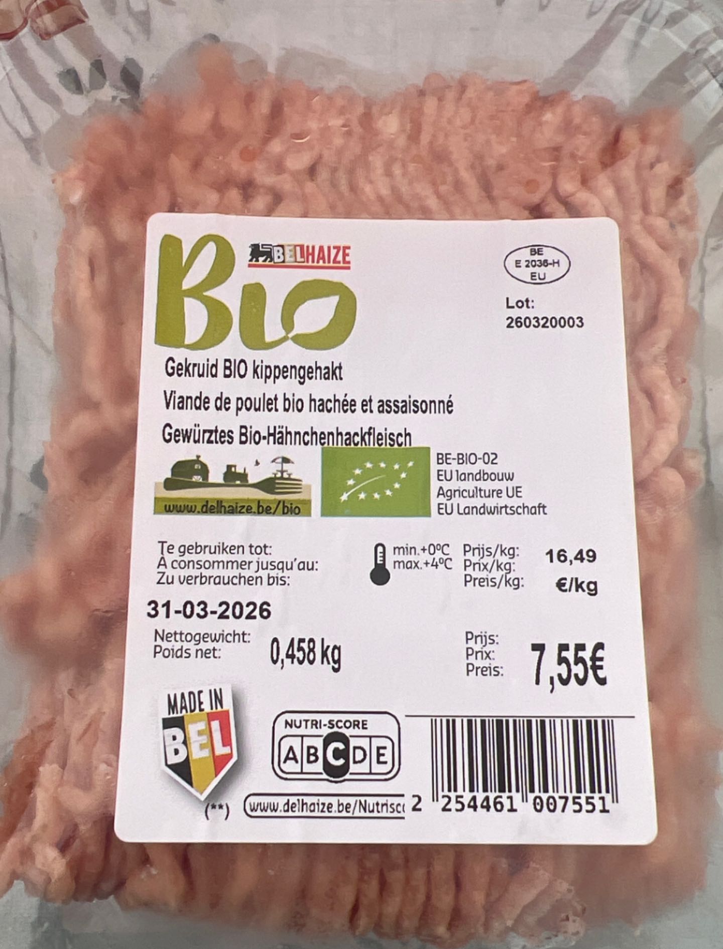 Kippengehakt - gekruid (bio)