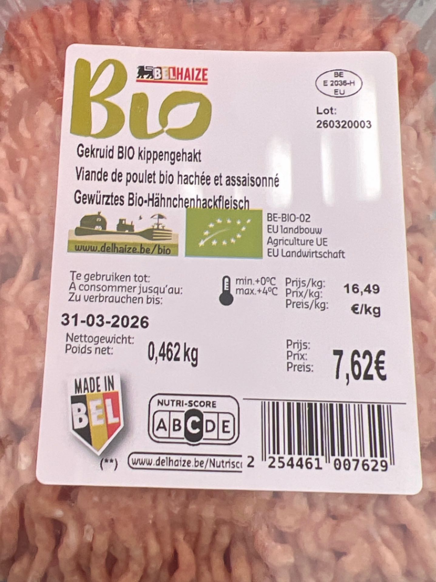 Kippengehakt - gekruid (bio)