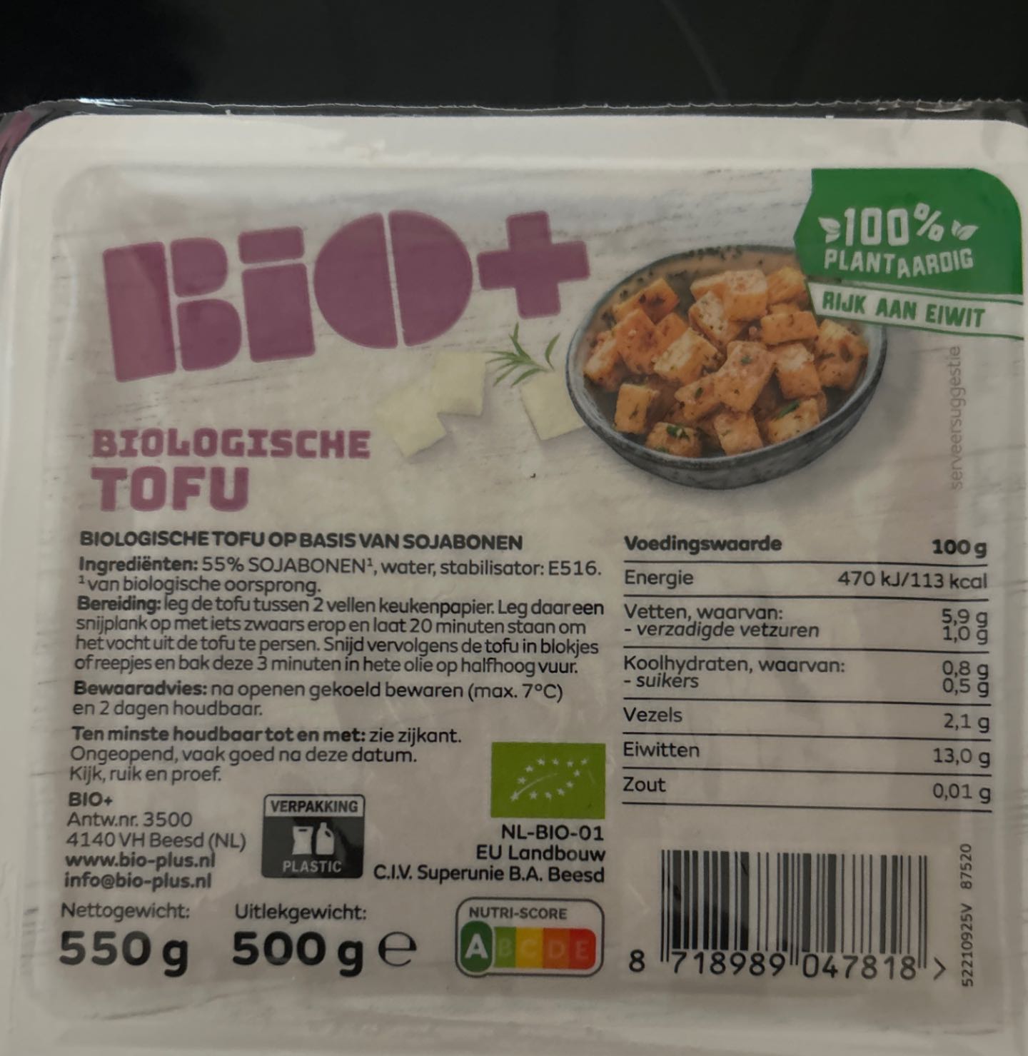 Bio+ biologische tofu