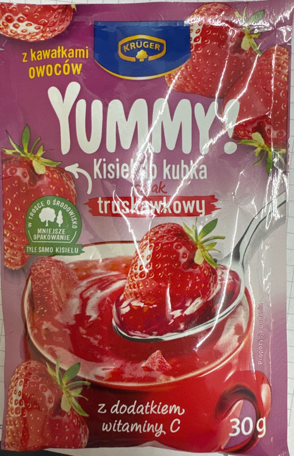 Kisiel do kubka truskawkowy