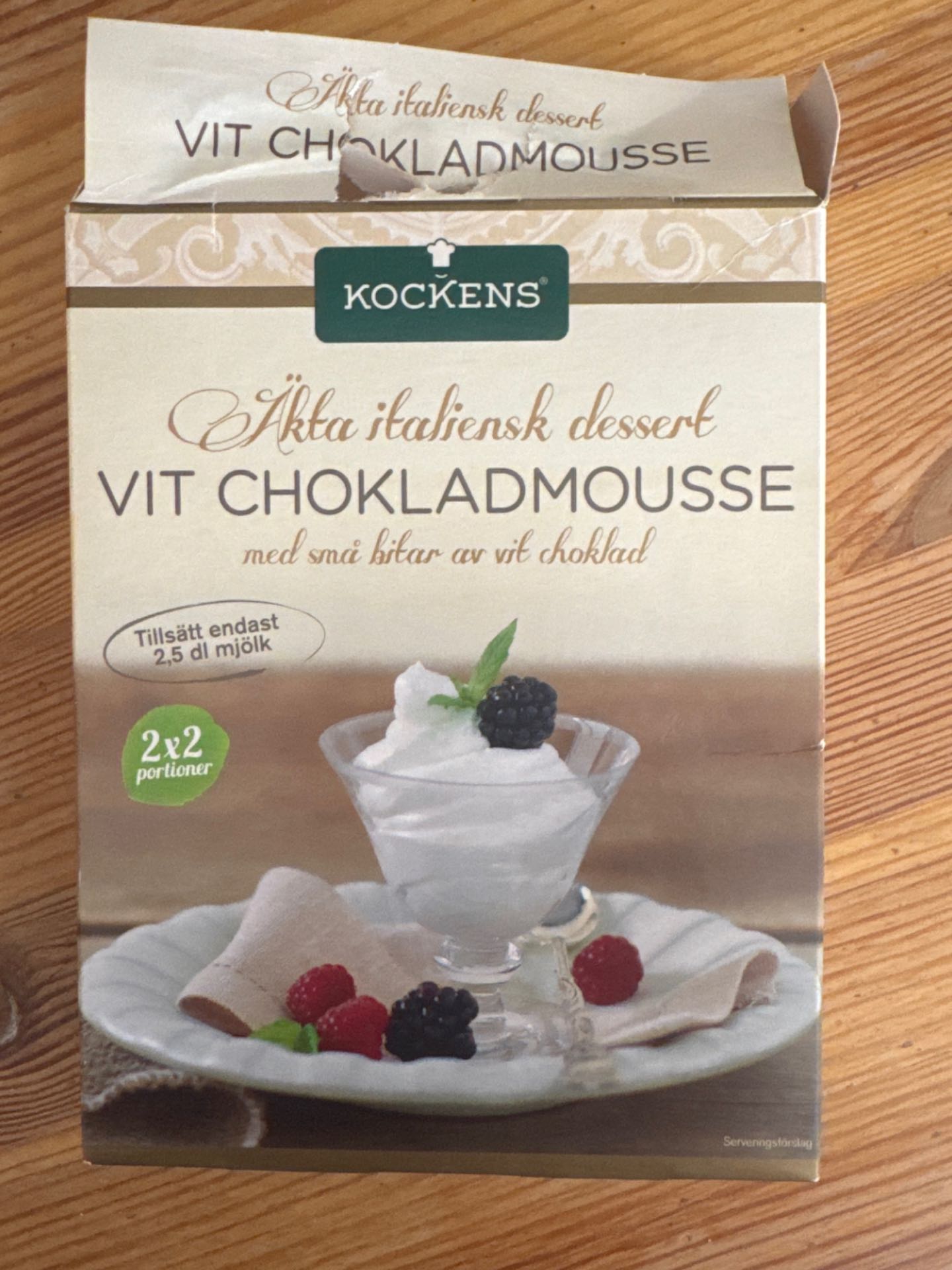 Vit choklad mousse
