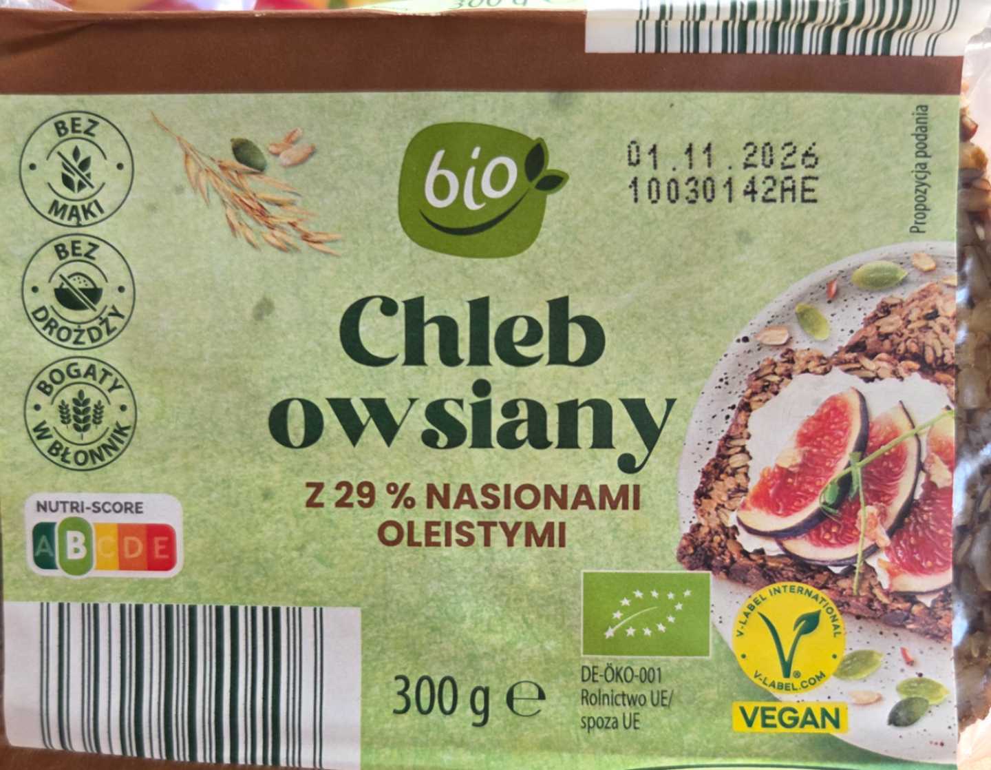 Chleb owsiany z 29% nasionami oleistymi