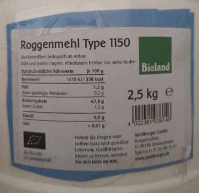 Roggenmehl Type 1150
