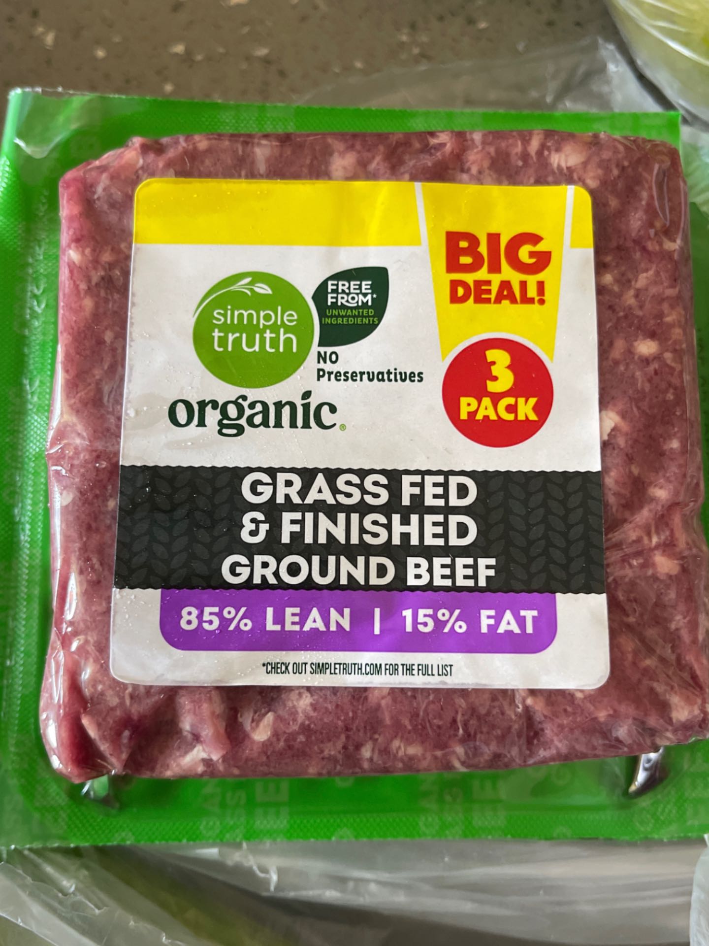 Grass fed ground beef