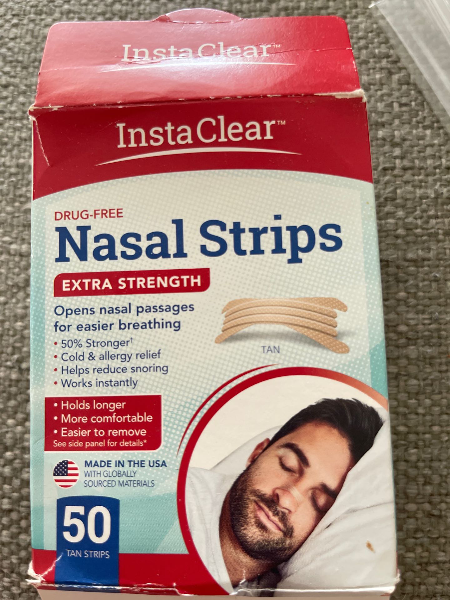 Breathe right nasal strips, extra strength