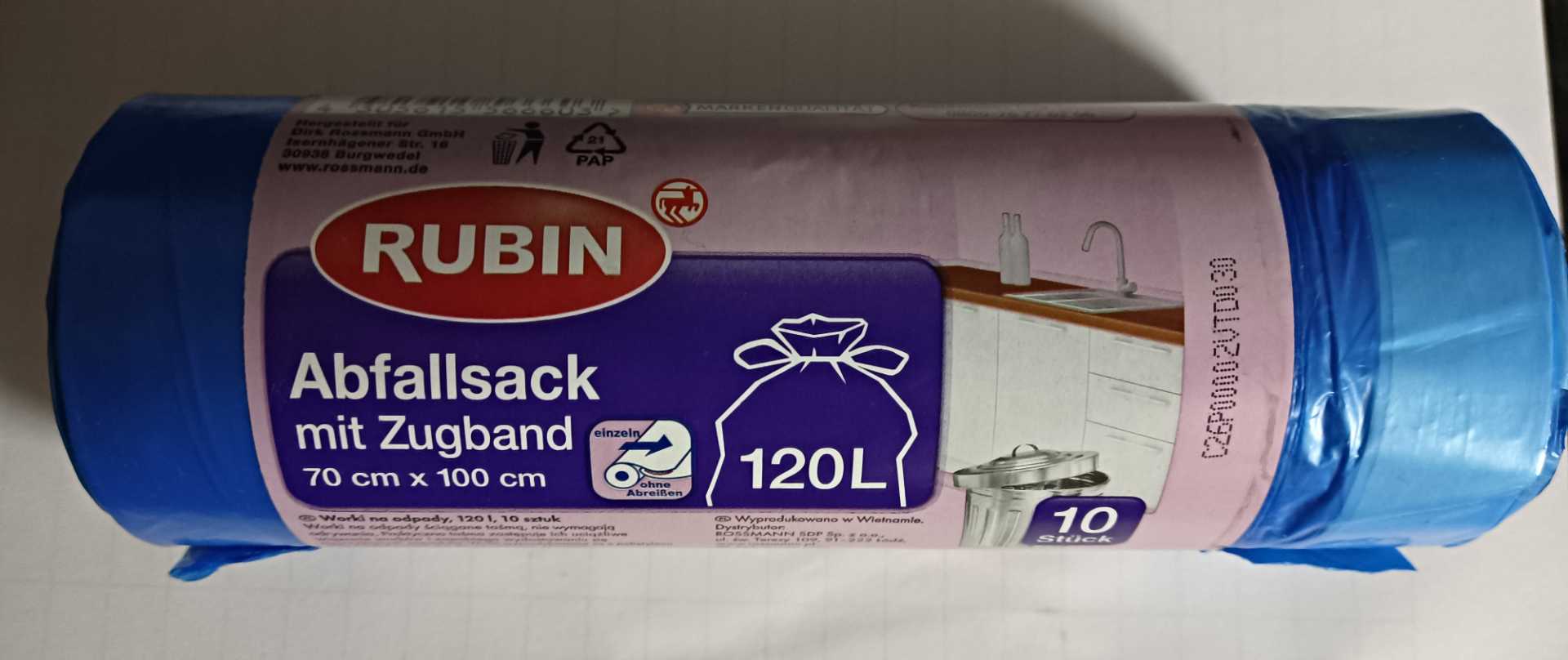 Abfallsack mit Zugband 120L