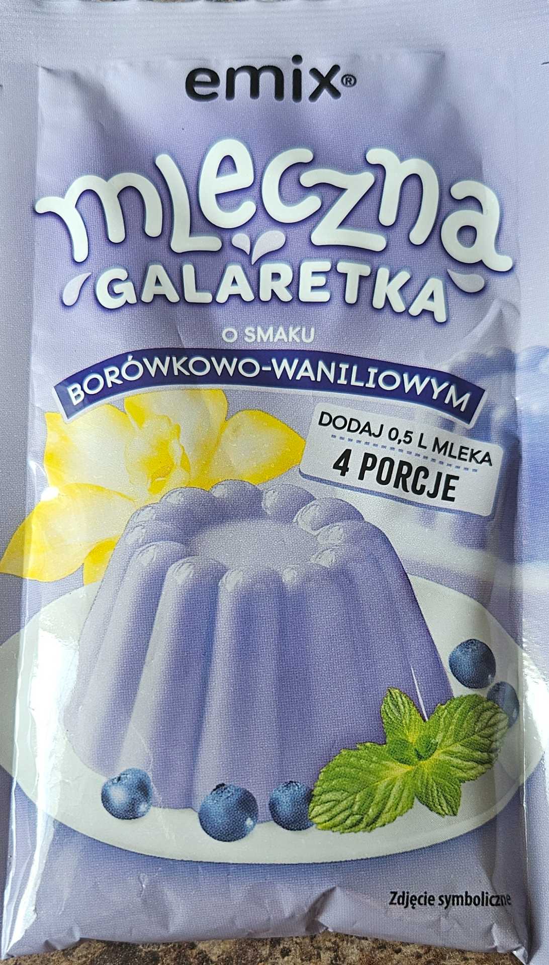 Mleczna galaretka borowka wanilia