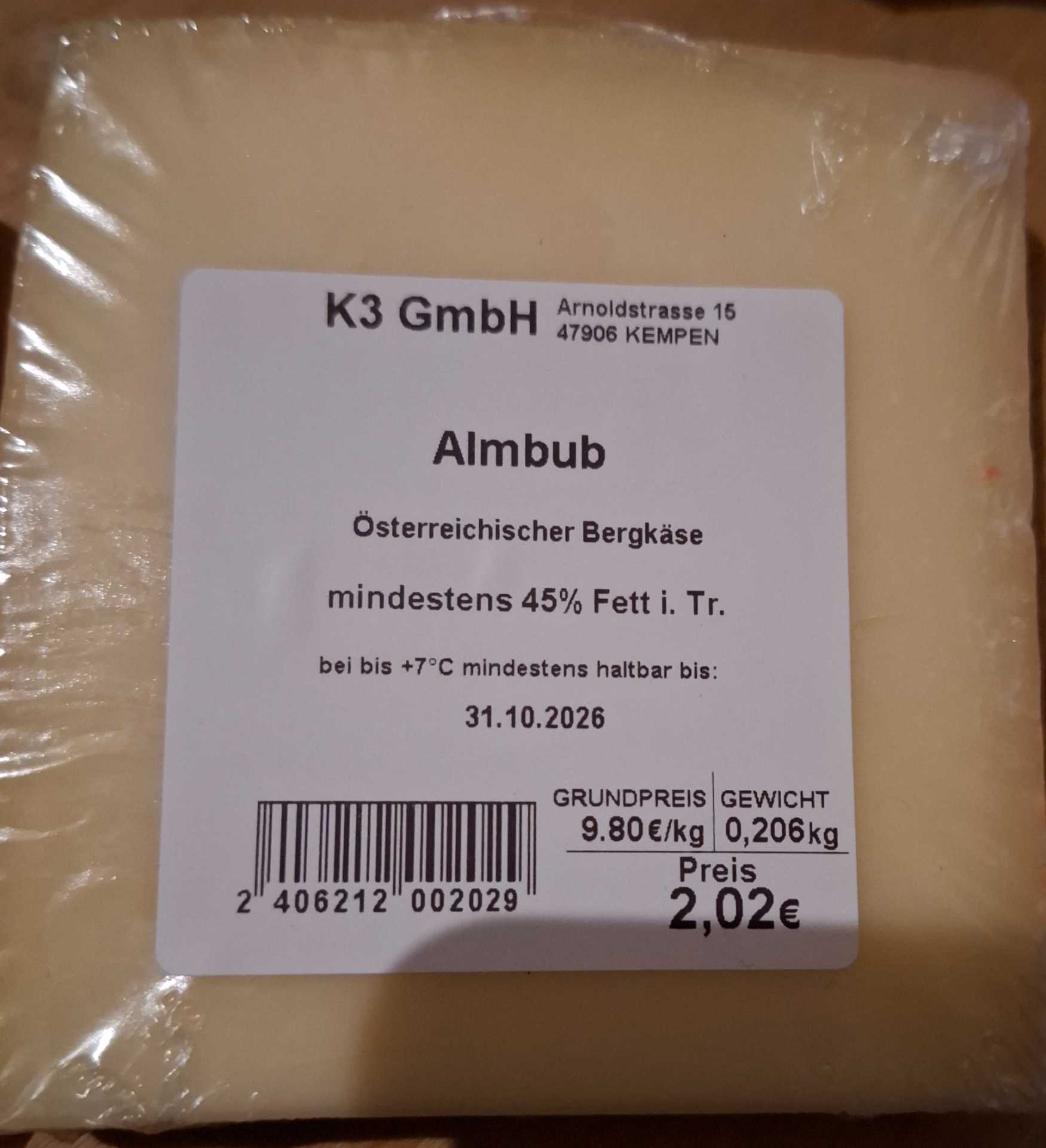 Almbub Österreichischer Bergkäse
