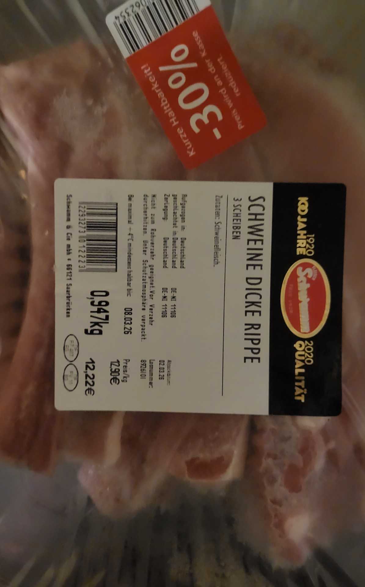 Schweine dicke Rippe